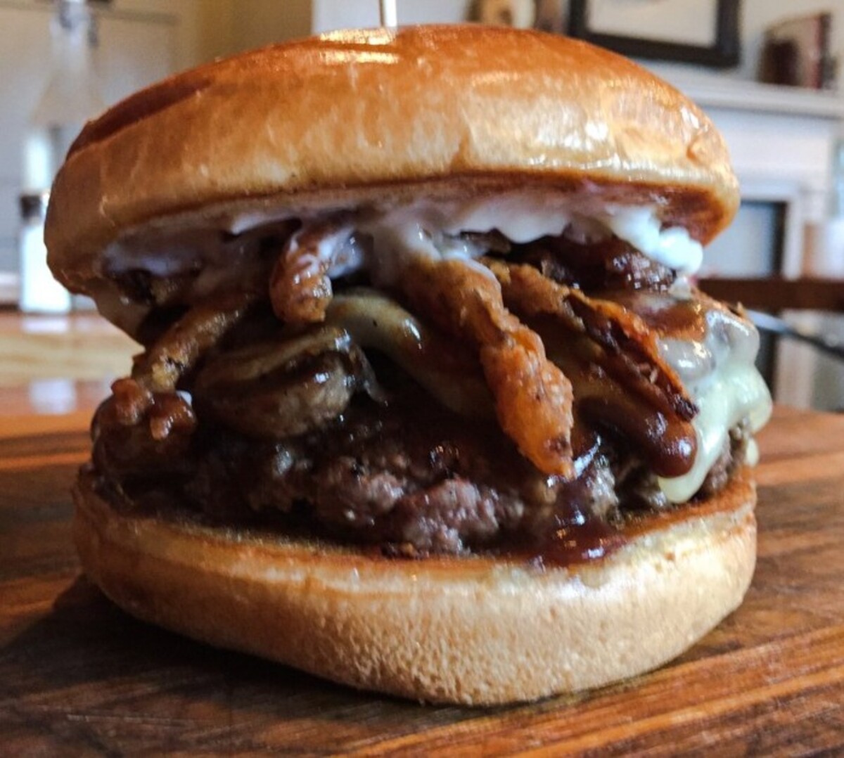 Steakhouse burger at Avenue Eats located in Wheeling, WV. 