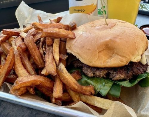 Burger at Avenue Eats located in Wheeling, WV.