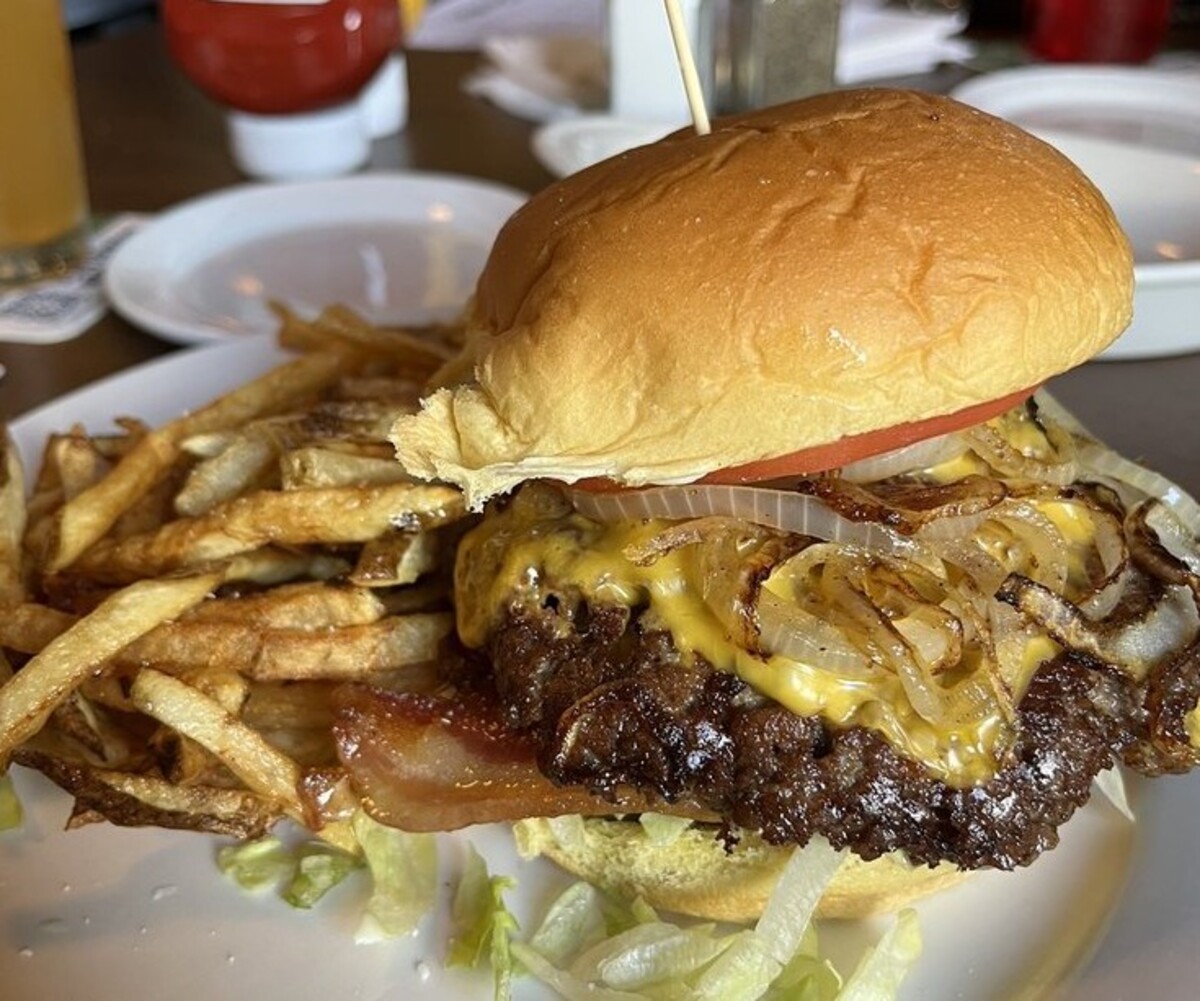 Burger at Morgan's Tap & Grill located in Fort Wayne, IN. 