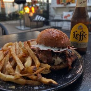 Bacon Mushroom Carnivore Melt at Diego's Food Truck located in McAllen, TX.