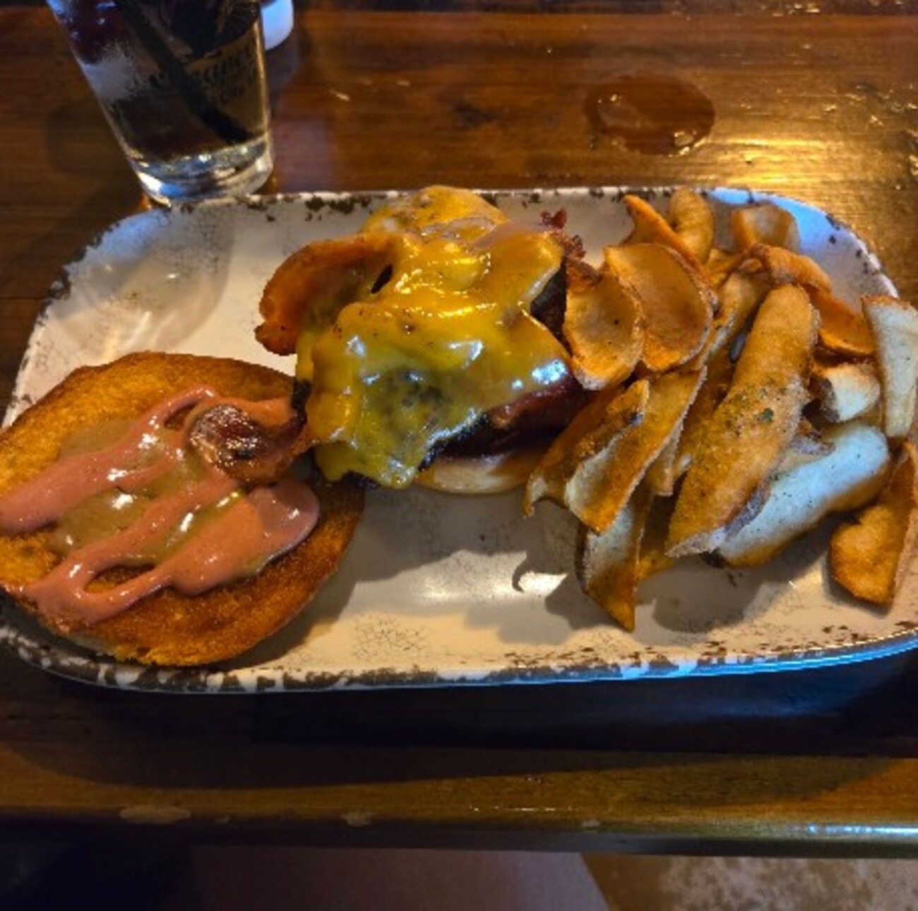 Burger at Beavers Pub located in Bay City, MI. 