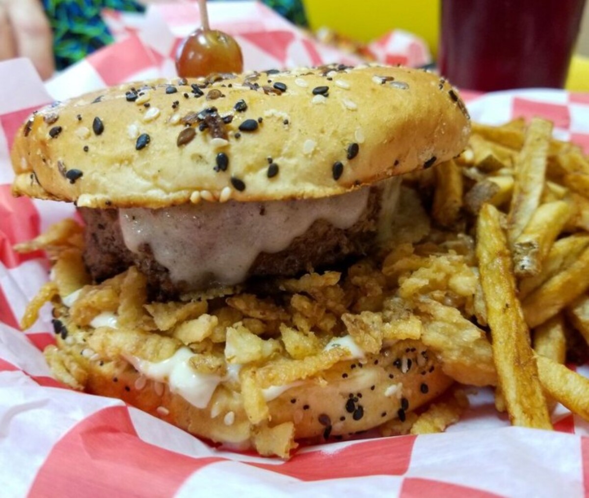Burger at Poky Dot located in Fairmont, WV.
