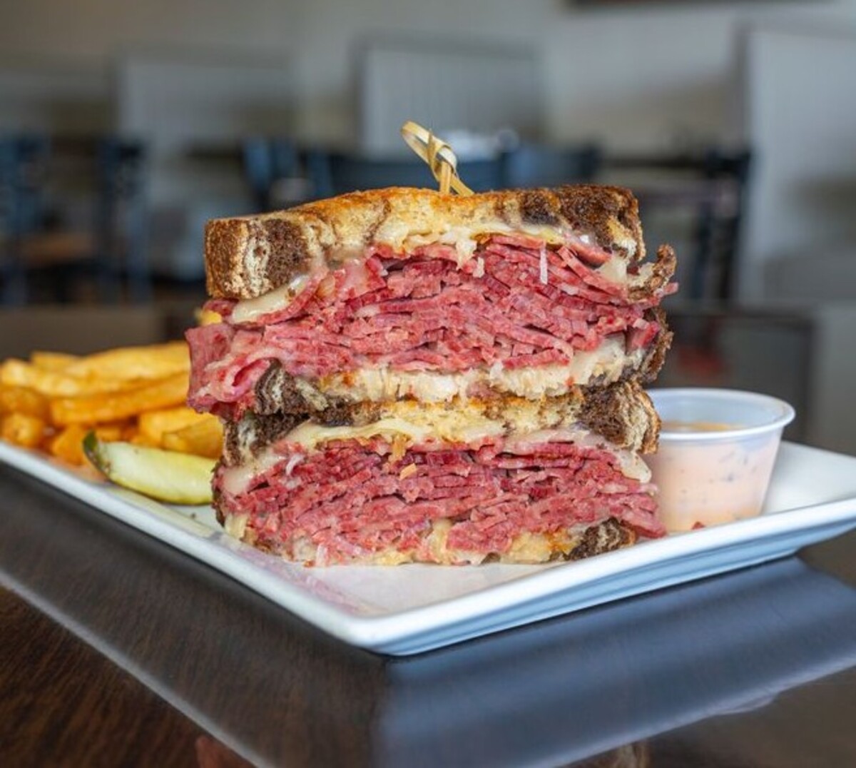 Burger at Eddie's Diner located in Plano, TX.