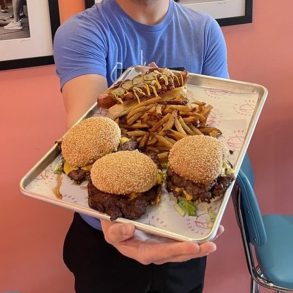 Burgers at Lachele’s Fine Foods located in Des Moines.