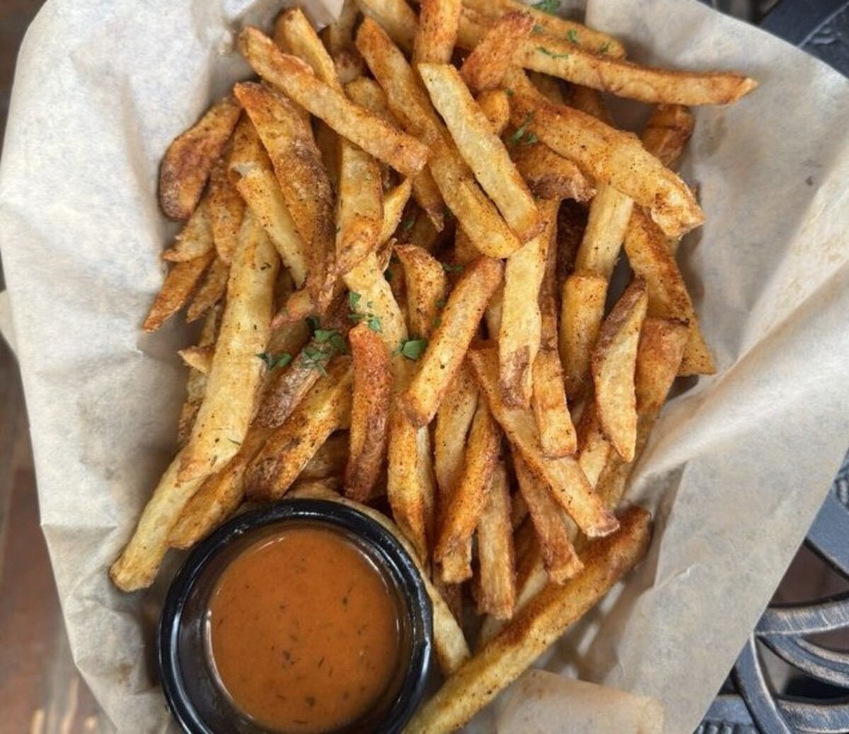 Cajun Fries with Buffalo and Honey Mustard at Jewel of the North located in Spokane, WA.