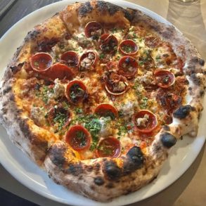 Carnavori pizza at Ciao Restaurant & Bar located in Lynn, MA.