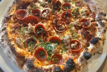 Carnavori pizza at Ciao Restaurant & Bar located in Lynn, MA.