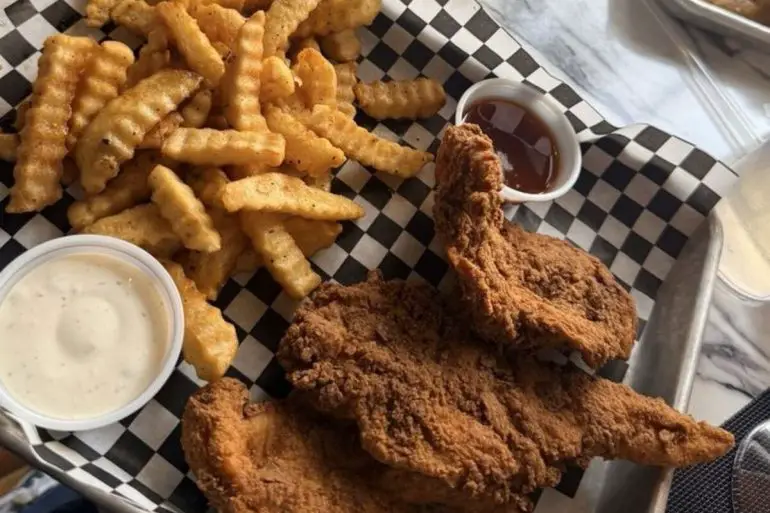 Chicken Tender Basket w/ lemon pepper Fries at Mic's Kitchen located in Gastonia, NC.