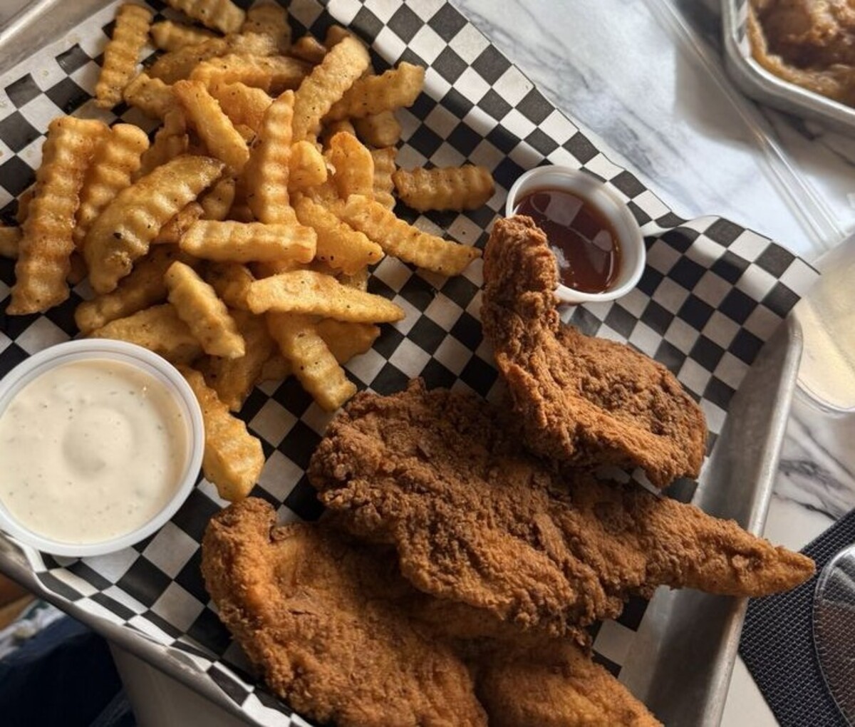 Chicken Tender Basket w/ lemon pepper Fries at Mic's Kitchen located in Gastonia, NC. 