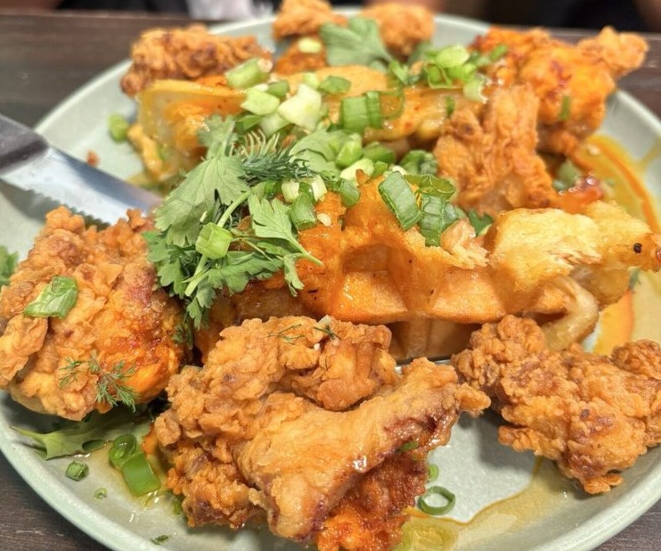 Chicken & waffles at The Pantry located in Roseville, CA. 