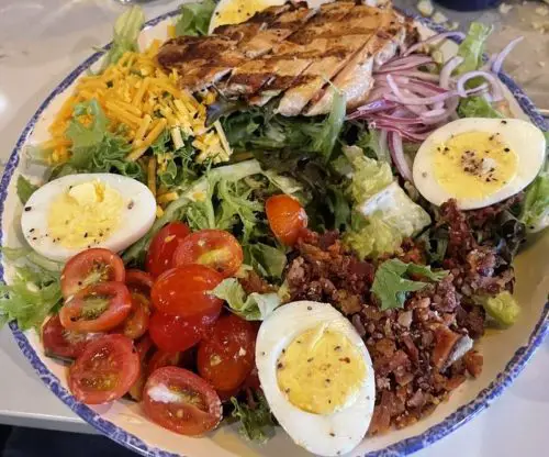 Cobb salad with grilled chicken at Tupelo Honey Southern Kitchen & Bar located in Asheville, NC.