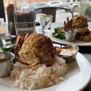 Colossal Crab Stuffed Lobster Tail at Rockfish Public House located in York, PA.