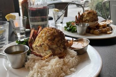 Colossal Crab Stuffed Lobster Tail at Rockfish Public House located in York, PA.