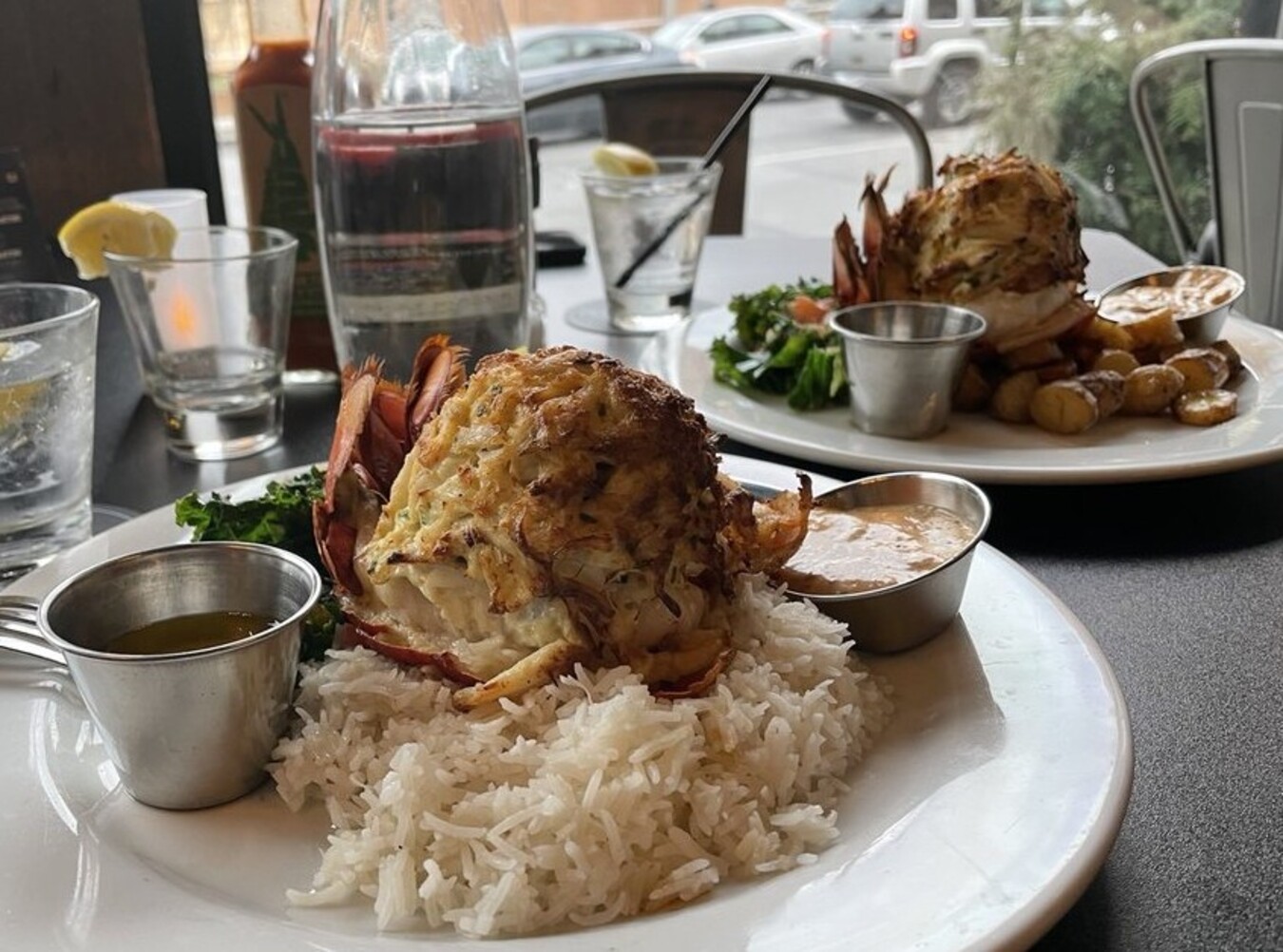 Colossal Crab Stuffed Lobster Tail at Rockfish Public House located in York, PA.