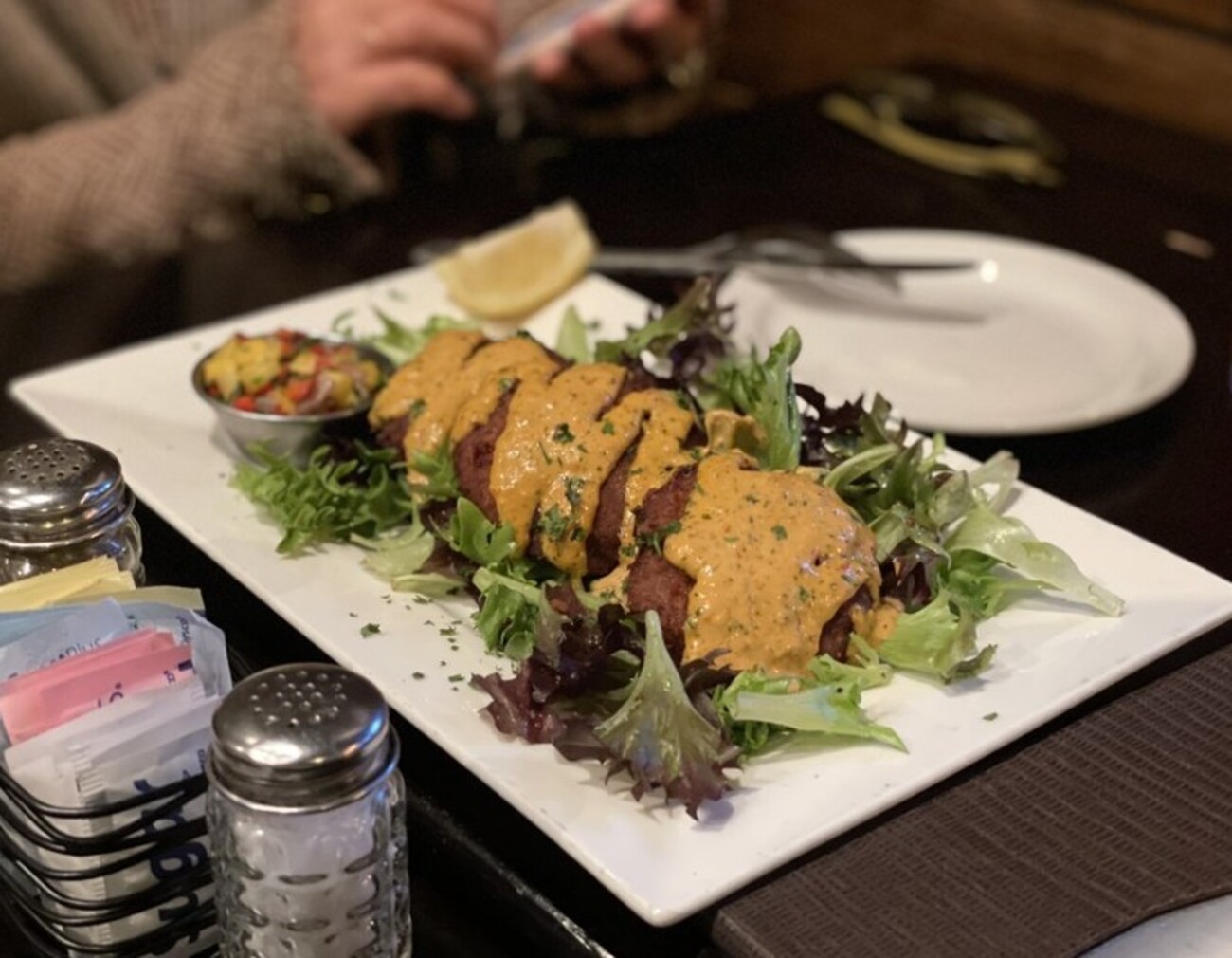Crab Cakes at Mike's Grillhouse located in Modesto, CA. 
