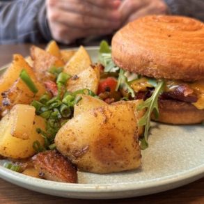 Croissant Breakfast Sandwich at The Pantry located in Roseville, CA.