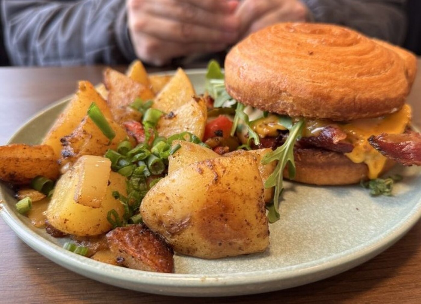 Croissant Breakfast Sandwich at The Pantry located in Roseville, CA. 