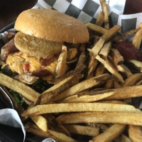 Deep South Burger at Backwoods Burger Bar located in Kingsport, TN.
