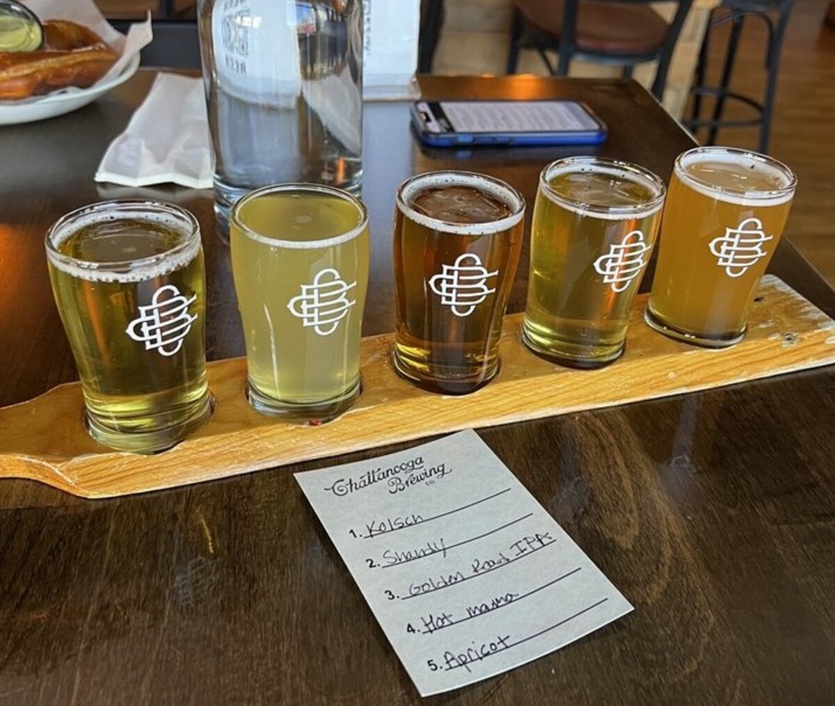 Drinks at Chattanooga Brewing Co. located in Chattanooga, TN.