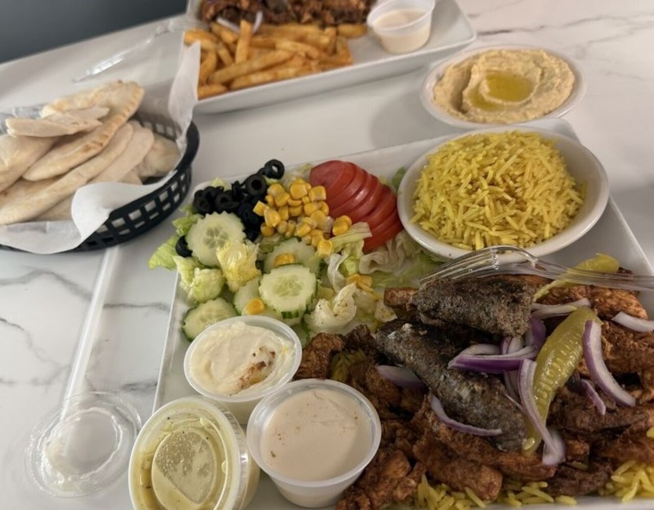 Food at Chef Moussa located in Peoria, IL. 