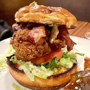 Fried Chicken Sandwich at Tupelo Honey Southern Kitchen & Bar located in Asheville, NC.