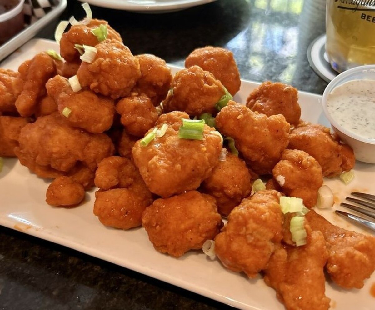 Fried cauliflower, Buffalo style at The Pour Farm Tavern located in New Bedford, MA. 