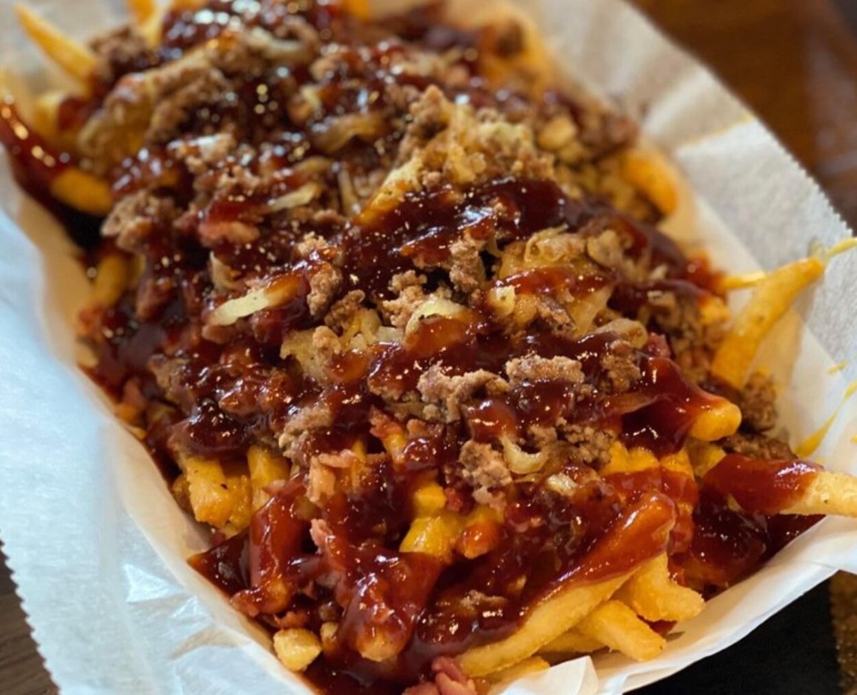 Fries at Hammered Cow located in Mobile, AL. 