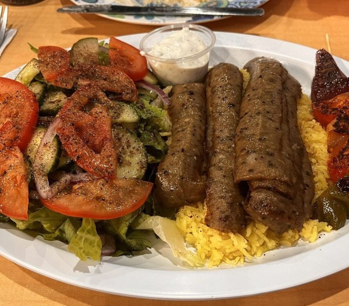 Gyro platter at Mediterranean Breeze Bar & Grill located in Gainesville, GA. 