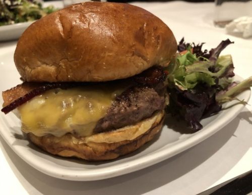 Hand blended hamburger at Butcher & Barrel located in Racine, WI.
