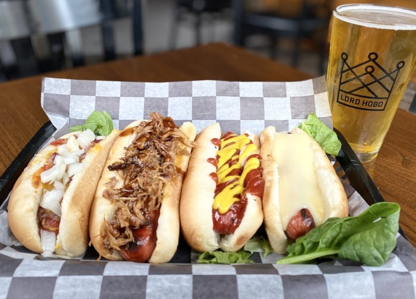 Hotdogs at The Pour Farm Tavern located in New Bedford, MA. 
