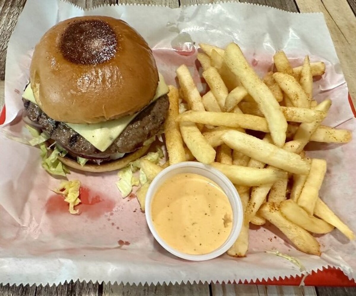 Lamb Burger at Mediterranean Breeze Bar & Grill located in Gainesville, GA. 