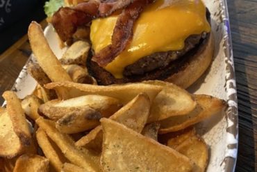 Maple burger at Beavers Pub located in Bay City, MI.