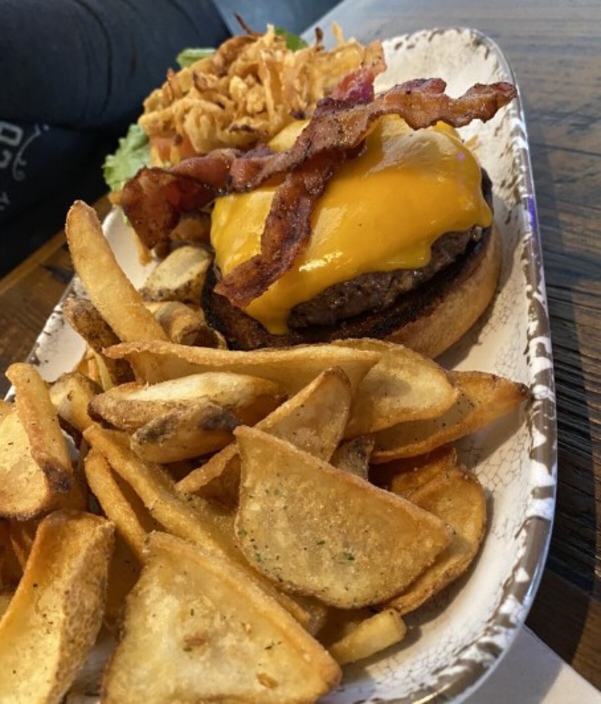 Maple burger at Beavers Pub located in Bay City, MI. 