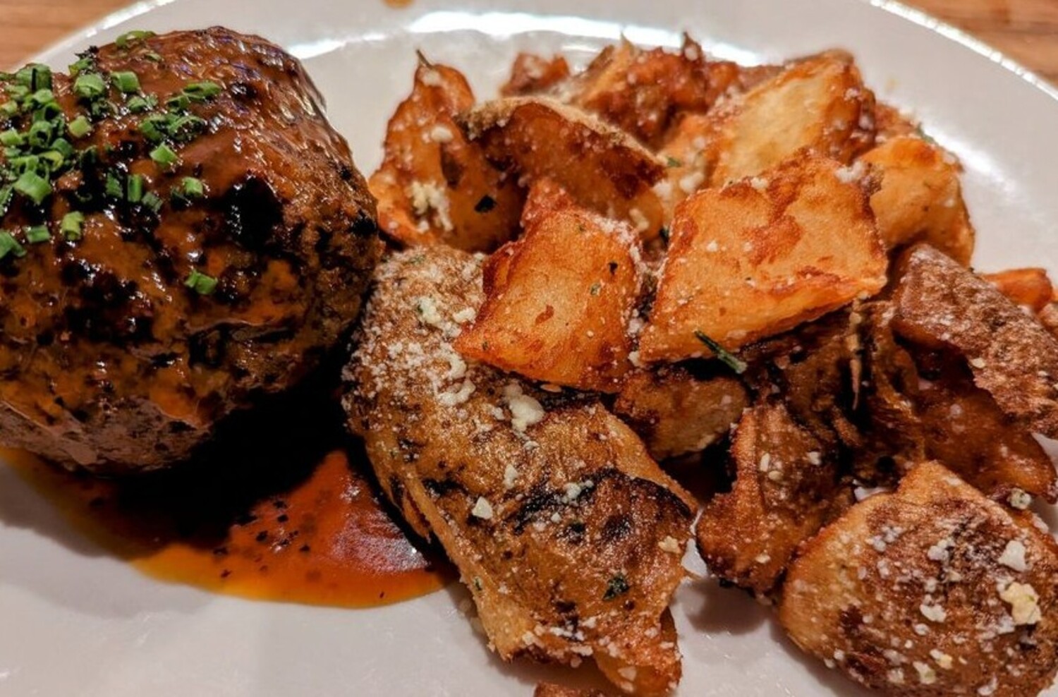 Meat Loaf with potatoes at Tupelo Honey Southern Kitchen & Bar located in Asheville, NC.