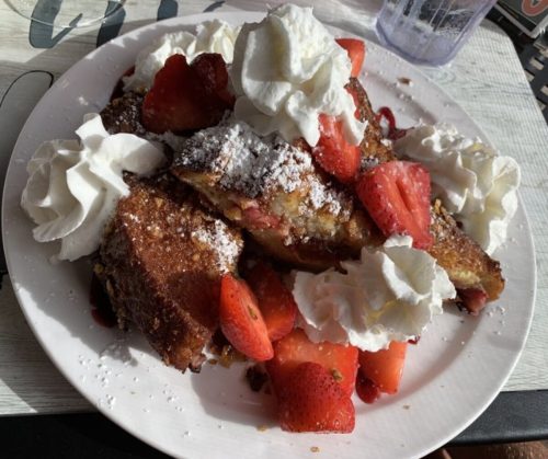 O.M.G. Strawberry Stuffed French Toast at Berry Fresh Cafe located in Port St Lucie.