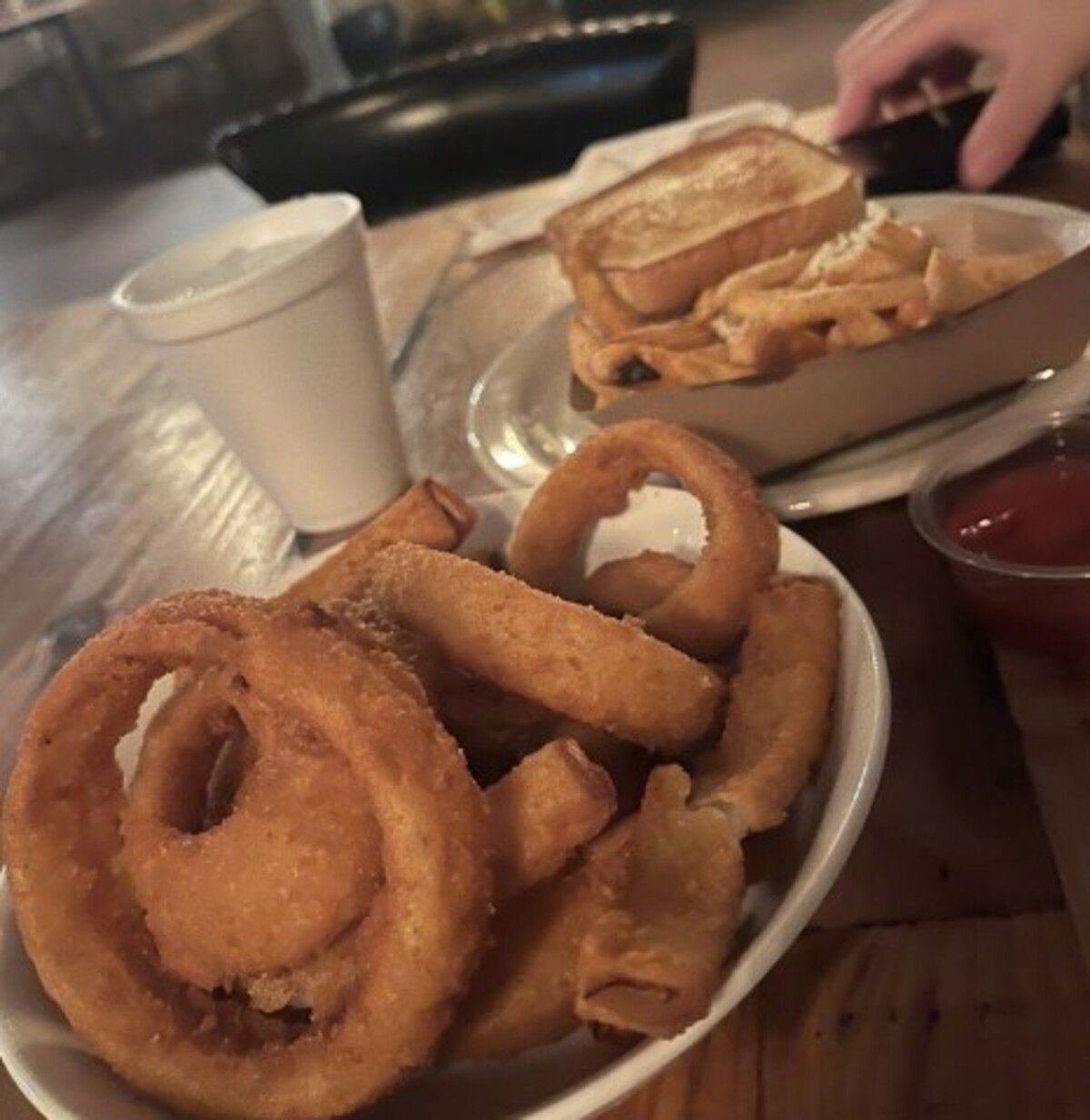Onion Rings & Paddie melt at The Missing Link located in Shreveport, LA