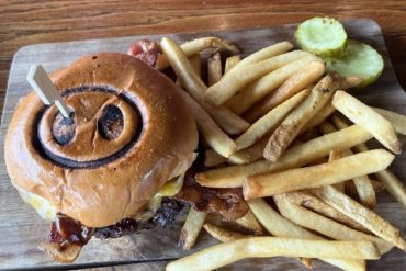 Pig Burger at Flying Pig Tavern & Tap located in Bethlehem, PA.