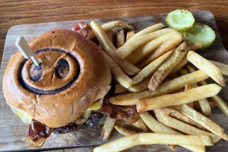Pig Burger at Flying Pig Tavern & Tap located in Bethlehem, PA.