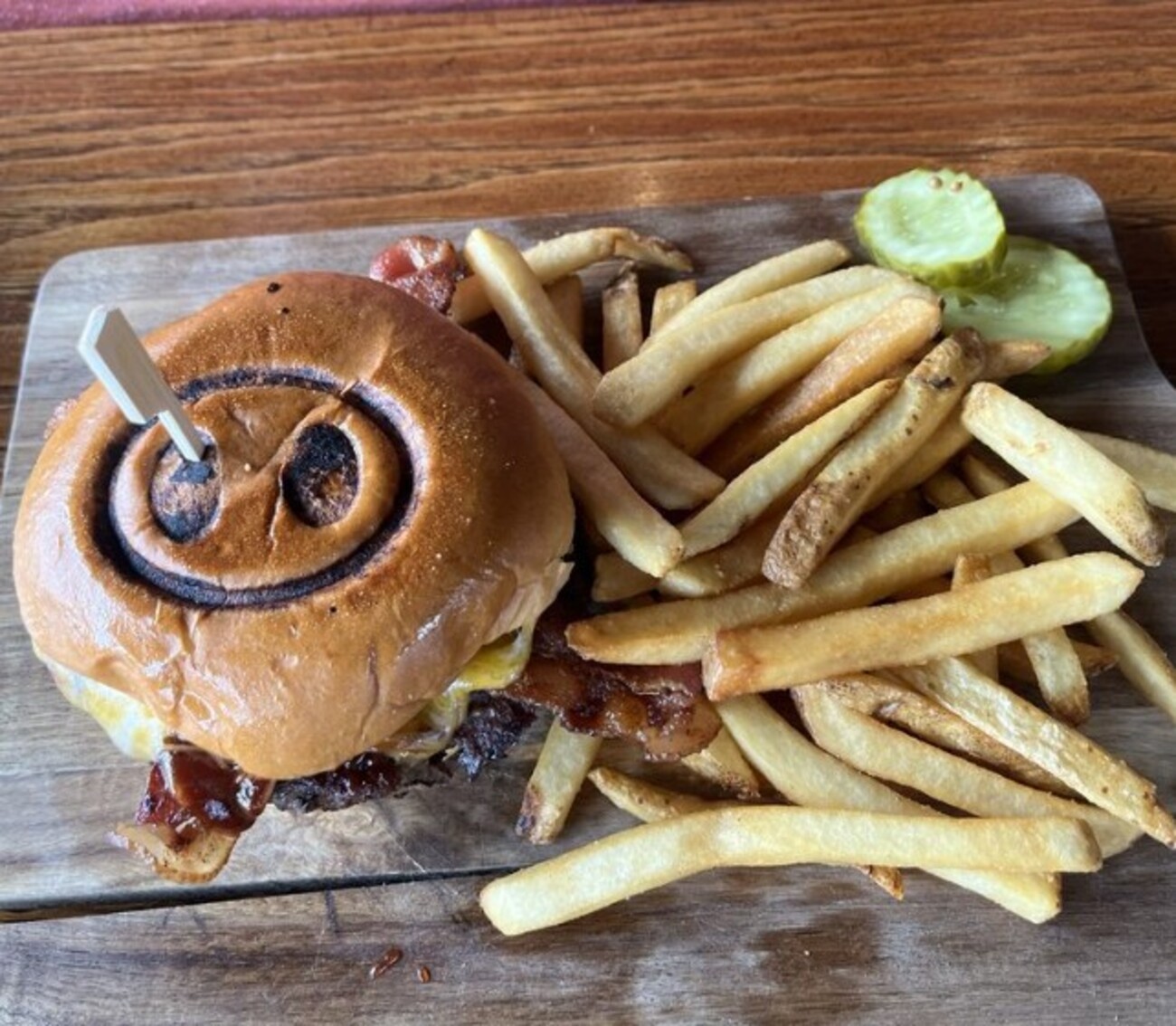 Pig Burger at Flying Pig Tavern & Tap located in Bethlehem, PA. 
