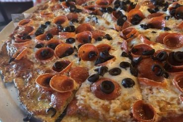 Pizza at Woodstone Pizzeria located in Bakersfield, CA.