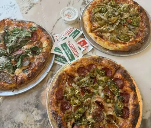 Pizzas at Aroma’s Italian Grill located in Augusta, GA.