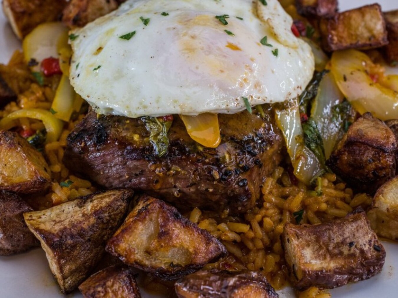 Portuguese Steak at Brack’s Grille & Tap located in Brockton, MA. 