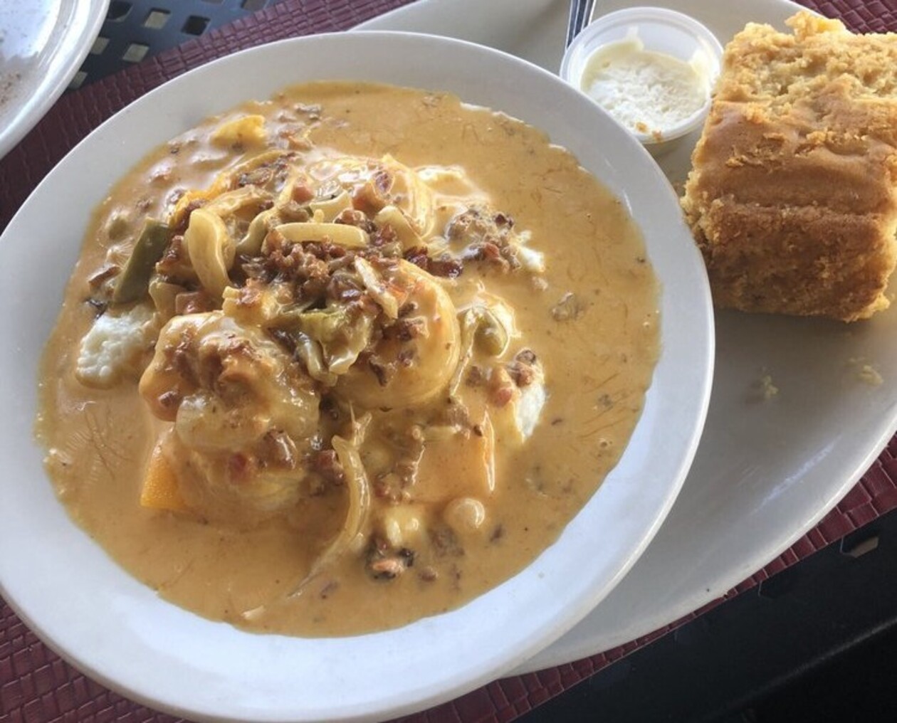 Shrimp and grits at Berry Fresh Cafe located in Port St Lucie. 