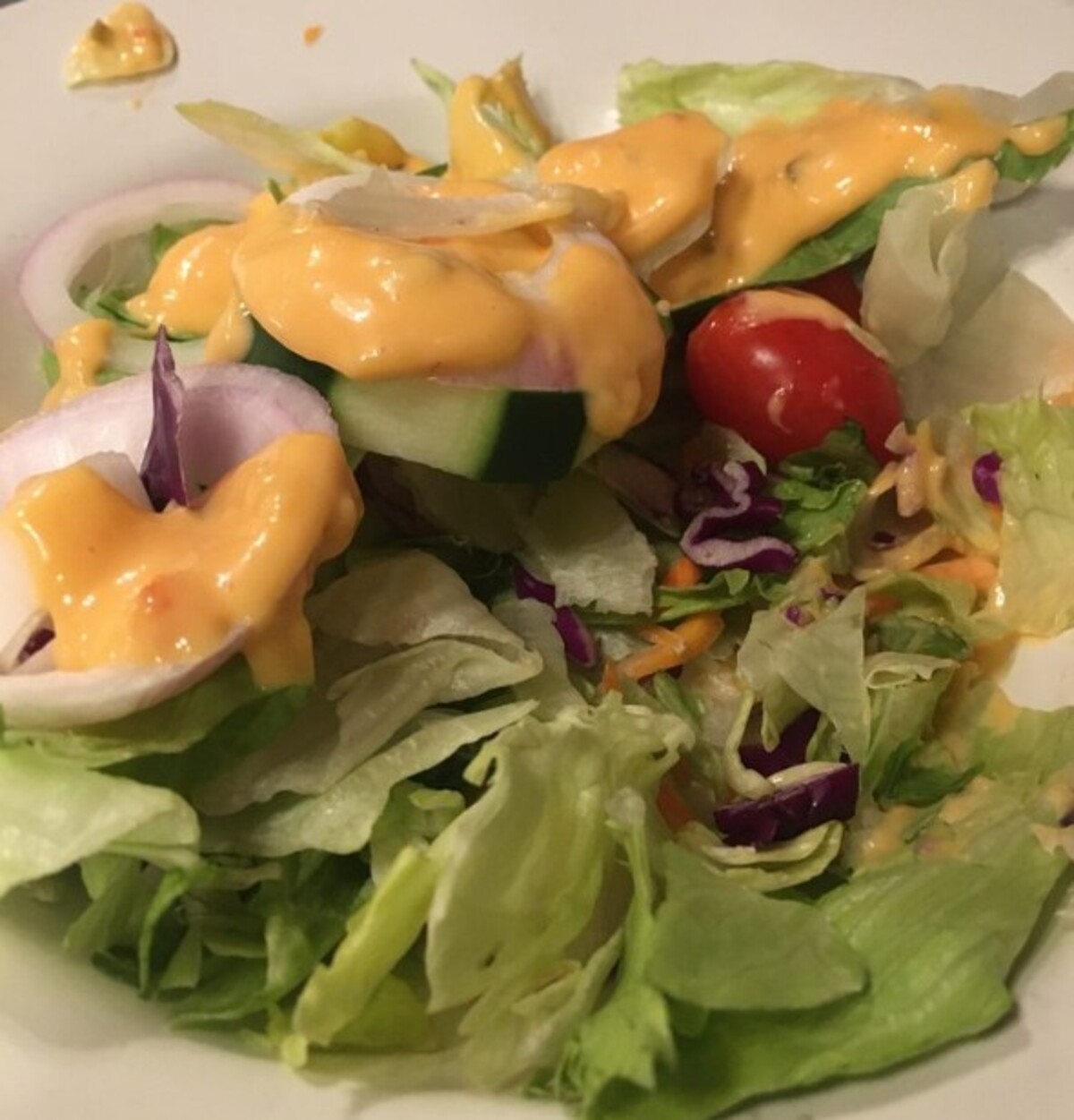 Side salad at Benny's Grill located in Decatur, IL. 