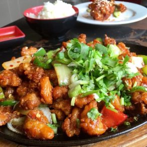 Sizzling Dry Spicy Chicken at Sizzling Kitchen located in Lowell, MA.