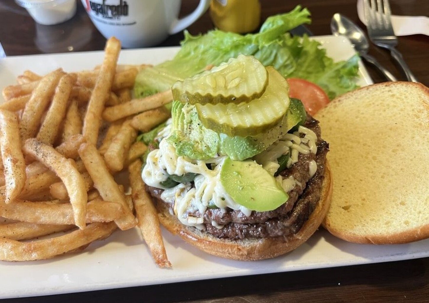 Spicy Jack burger at Eddie's Diner located in Plano, TX.