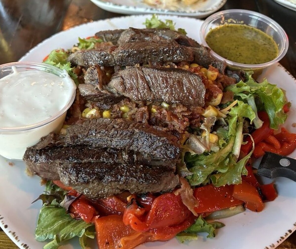 Steak Salad at Beavers Pub located in Bay City, MI. 