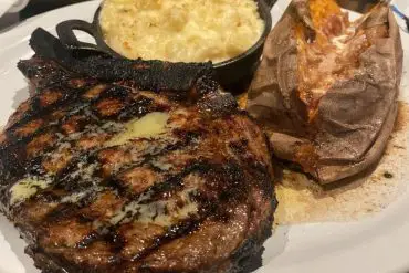 Steak at Spotted Cow Steakhouse located in Winston-Salem, NC.