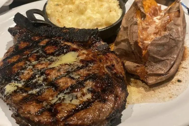 Steak at Spotted Cow Steakhouse located in Winston-Salem, NC.