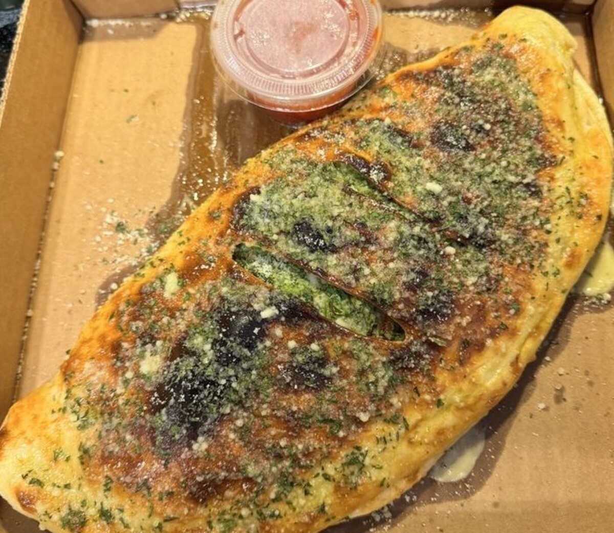 Stomboli at Aroma’s Italian Grill located in Augusta, GA.